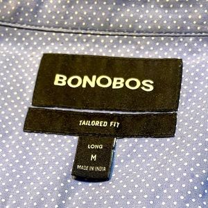 Bonobos | Long Sleeve Button Up | Dotted Blue Color | Tailored Long Fit | Medium